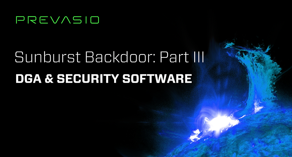 Sunburst Backdoor, Part III: DGA & Security Software